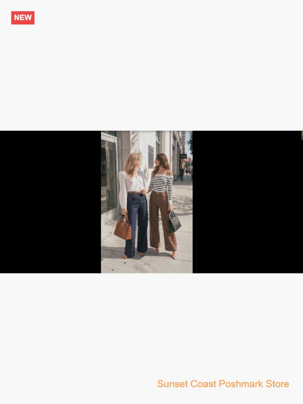 High Waisted Wide Leg Stretch Denim Pants with Pockets - Picture 7 of 7